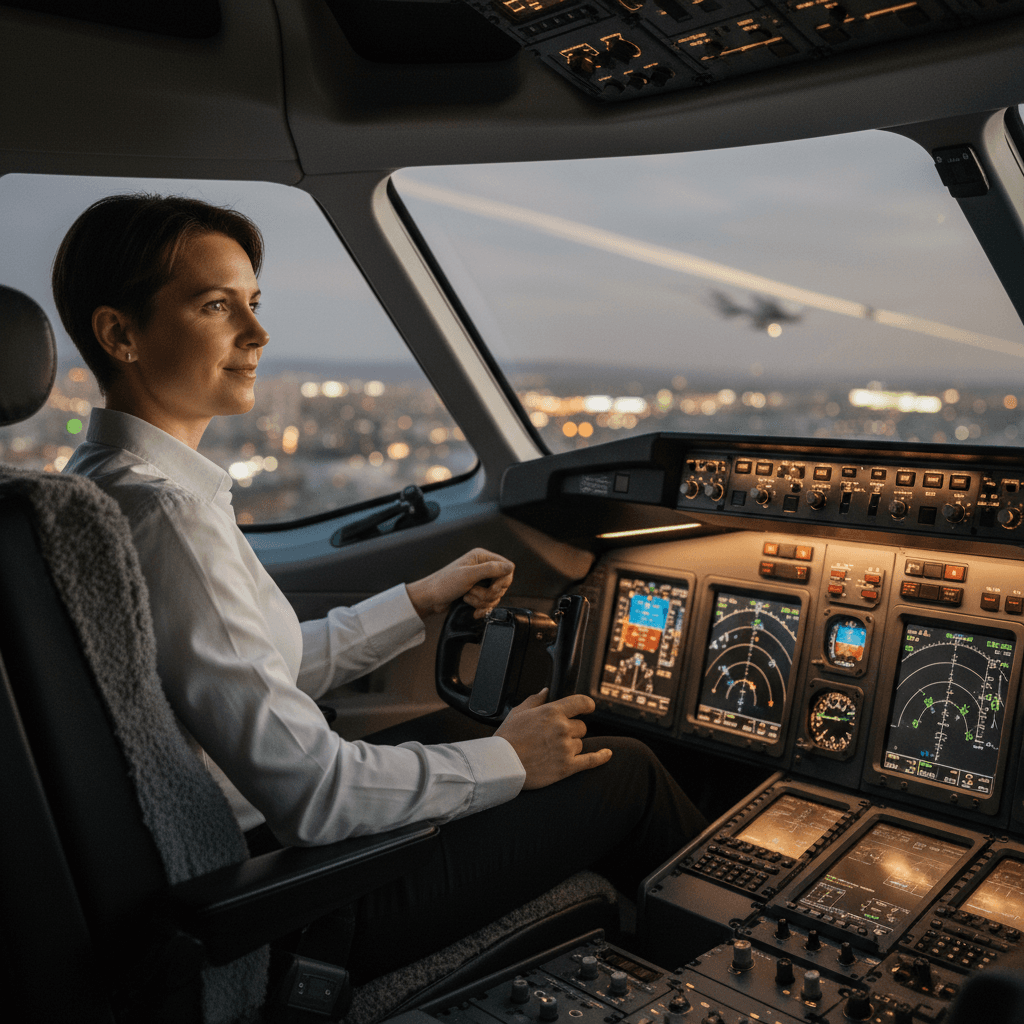 Client in flight simulator during therapy session